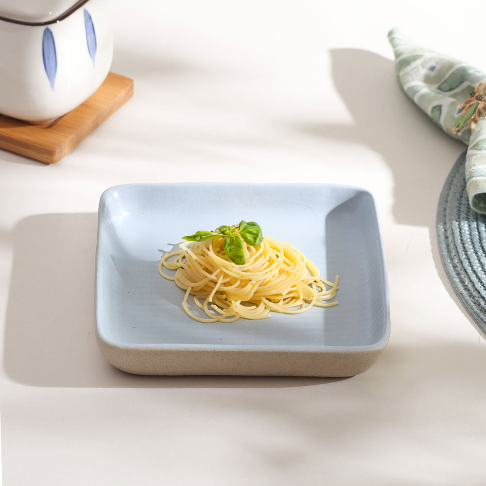 Paros Square Serving Plate Medium - Sky Blue