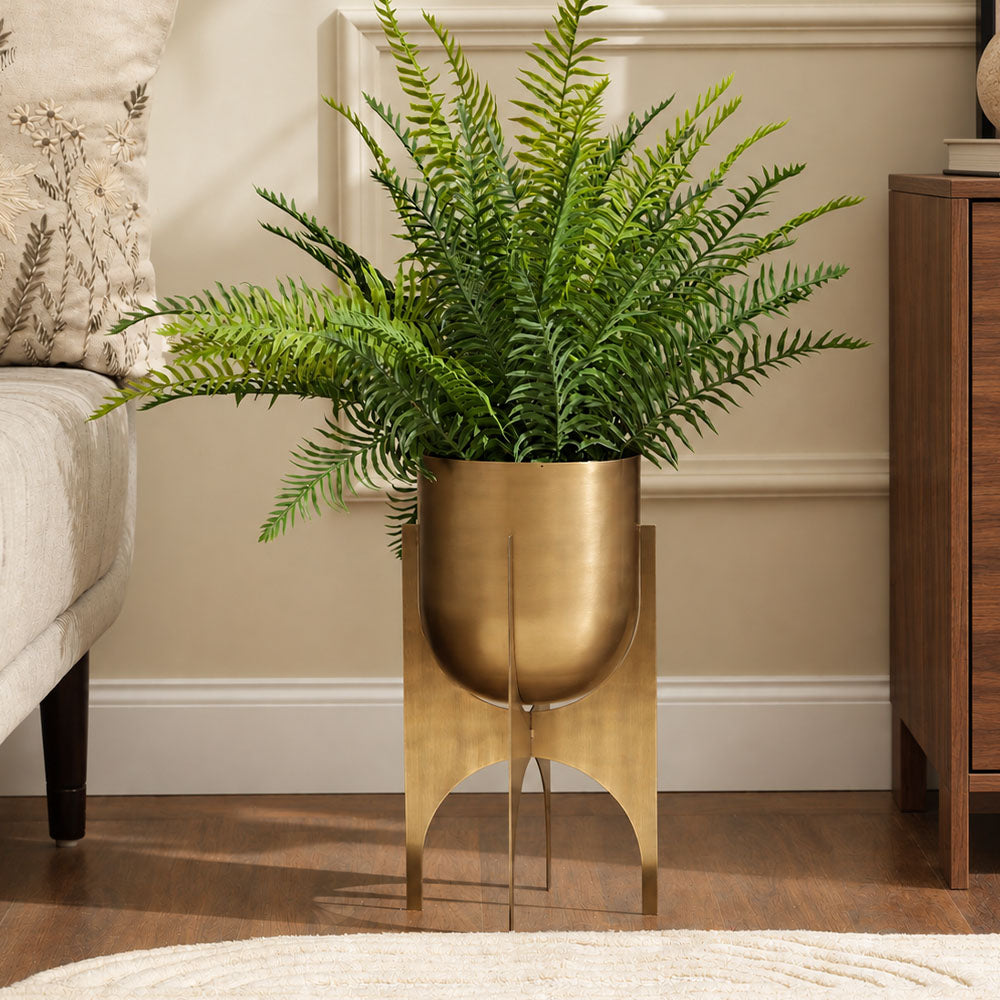 Parson Metal Planter with Stand Short -  Gold