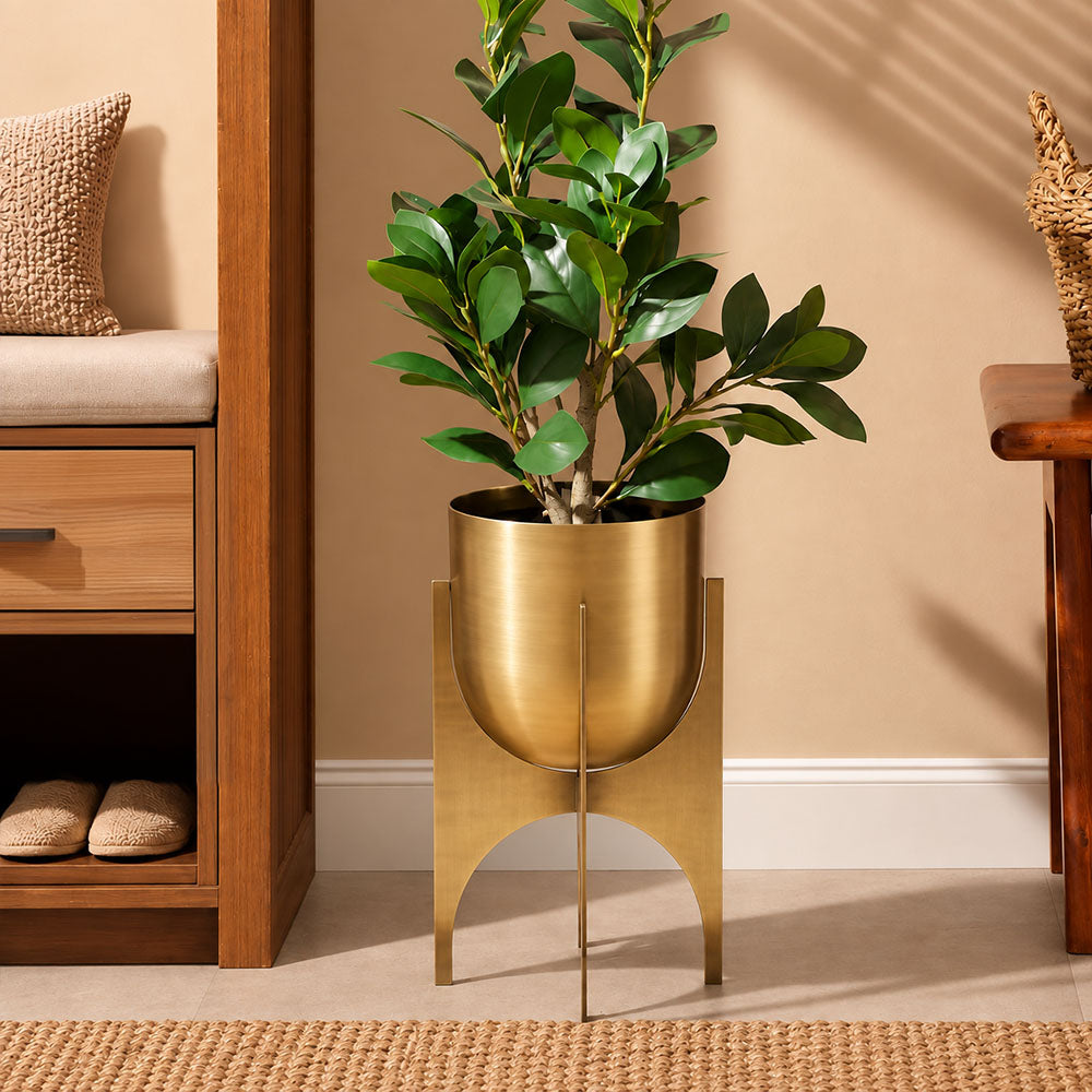 Parson Metal Planter with Stand Short -  Gold