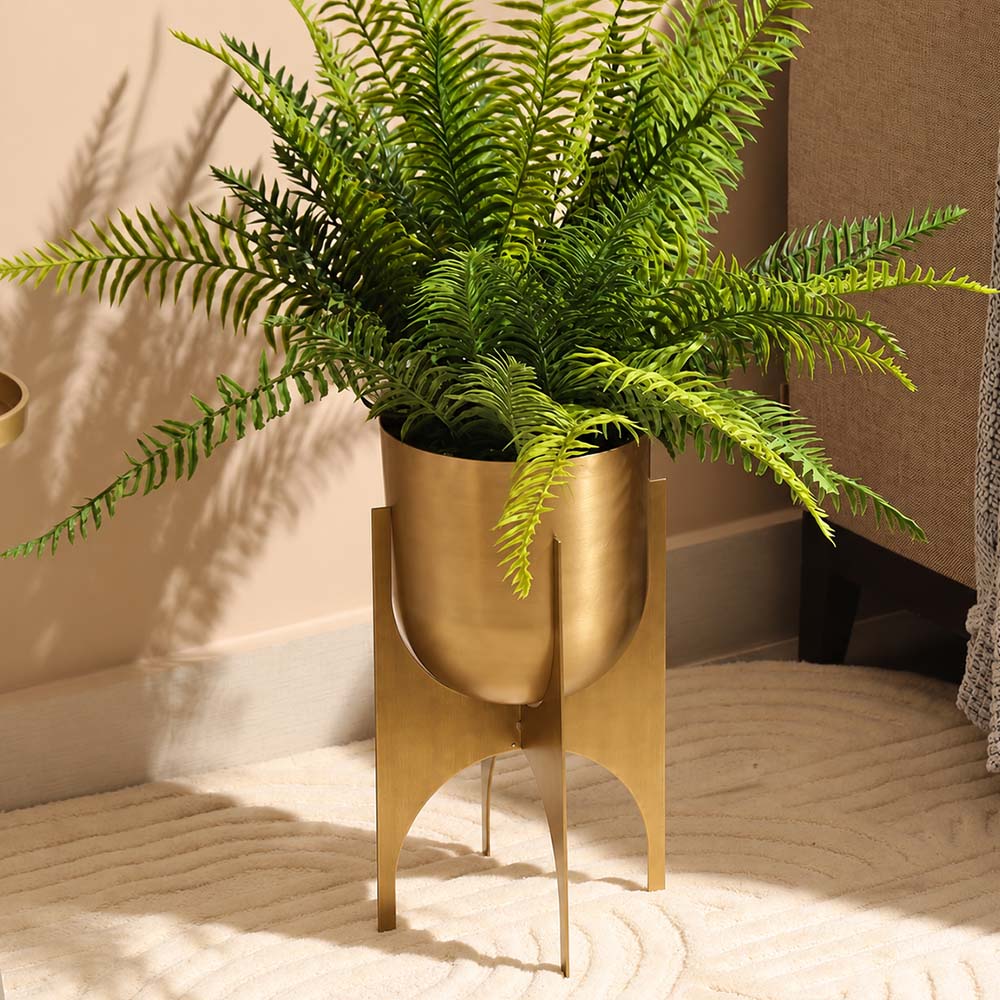 Parson Metal Planter with Stand Short -  Gold