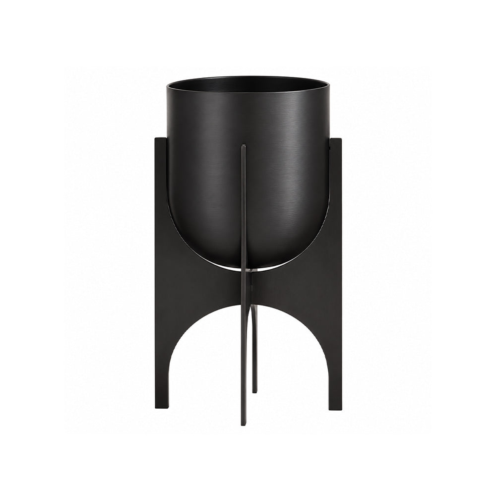 Parson Metal Planter with Stand Short -  Black