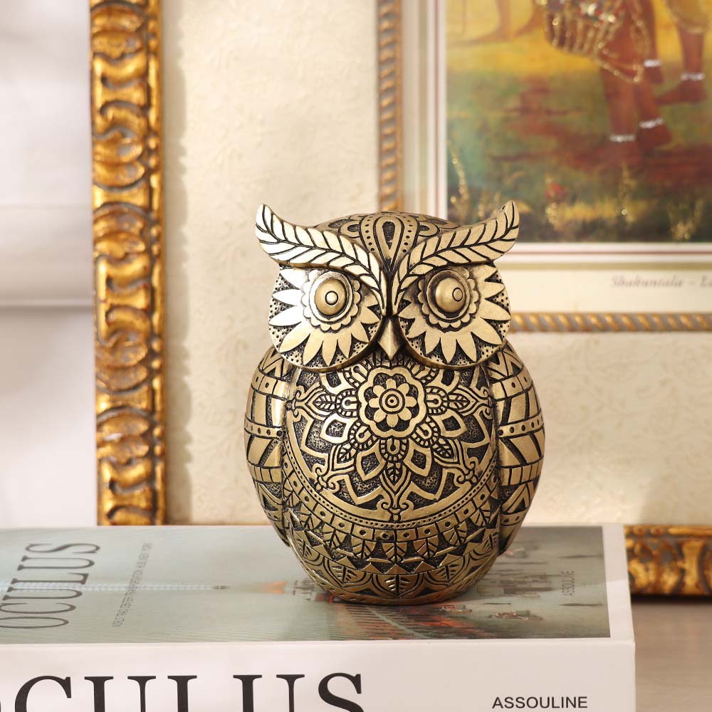 Marlowe Owl Sculpture - Black Gold
