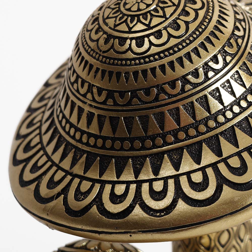 Duo Mushroom Decorative Sculpture - Black Gold