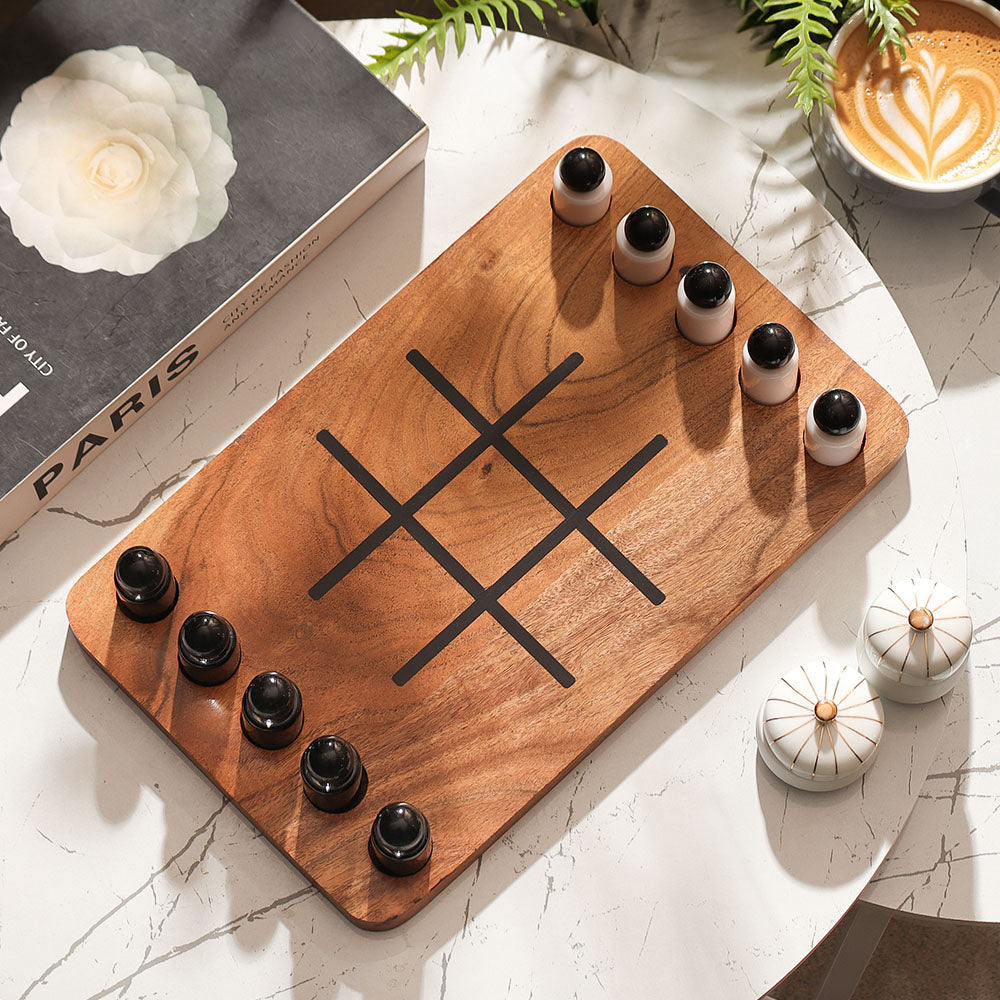 Pawn Tic-Tac-Toe Tabletop Game - Natural Monochrome