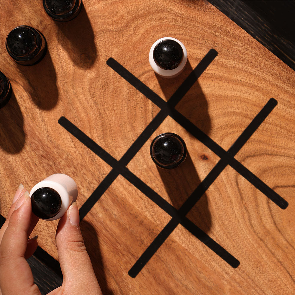 Pawn Tic-Tac-Toe Tabletop Game - Natural Monochrome