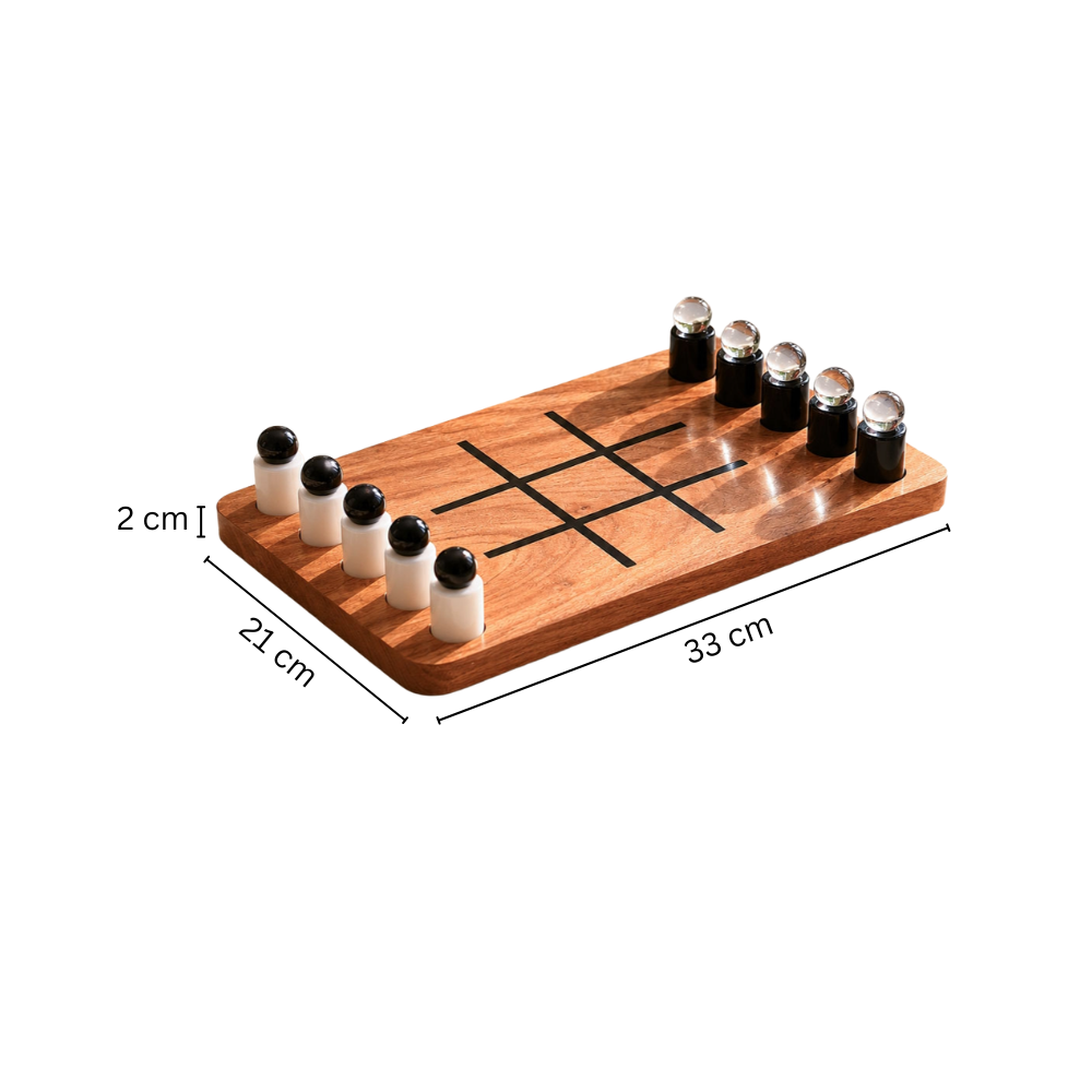Pawn Tic-Tac-Toe Tabletop Game - Natural Monochrome