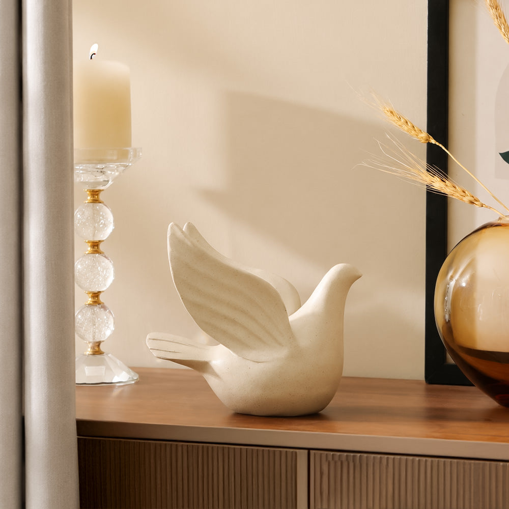 Peace Dove Sculpture Medium - Speckled Grey