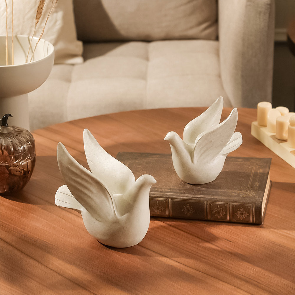 Peace Dove Sculpture Medium - Speckled Grey