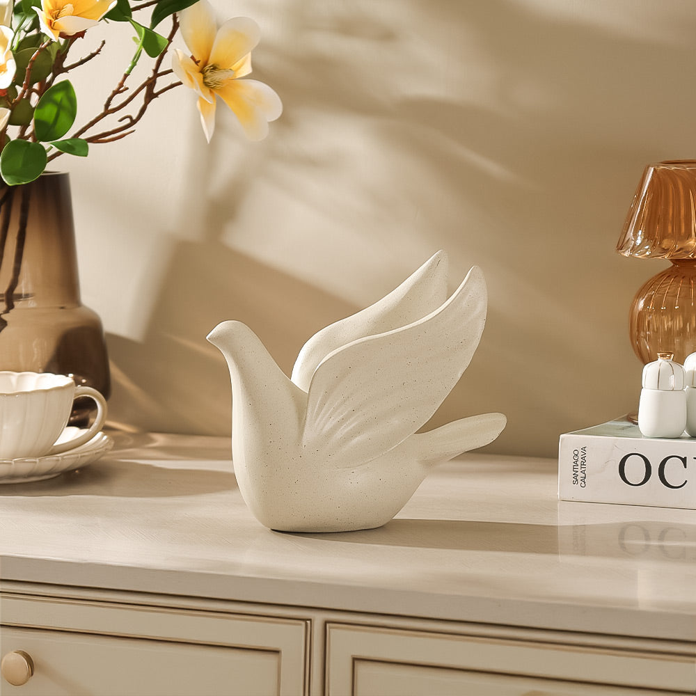 Peace Dove Sculpture Medium - Speckled Grey