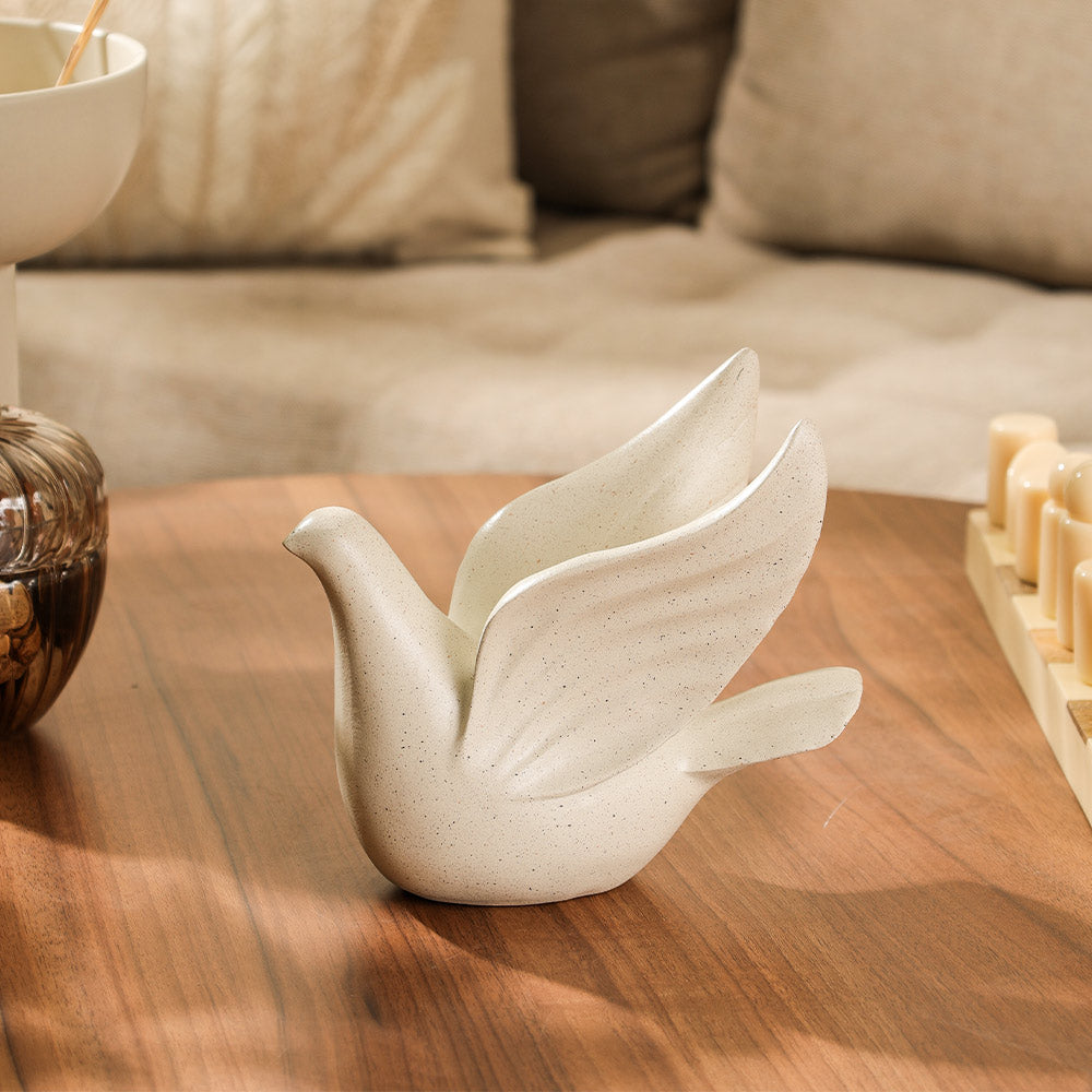 Peace Dove Sculpture Medium - Speckled Grey