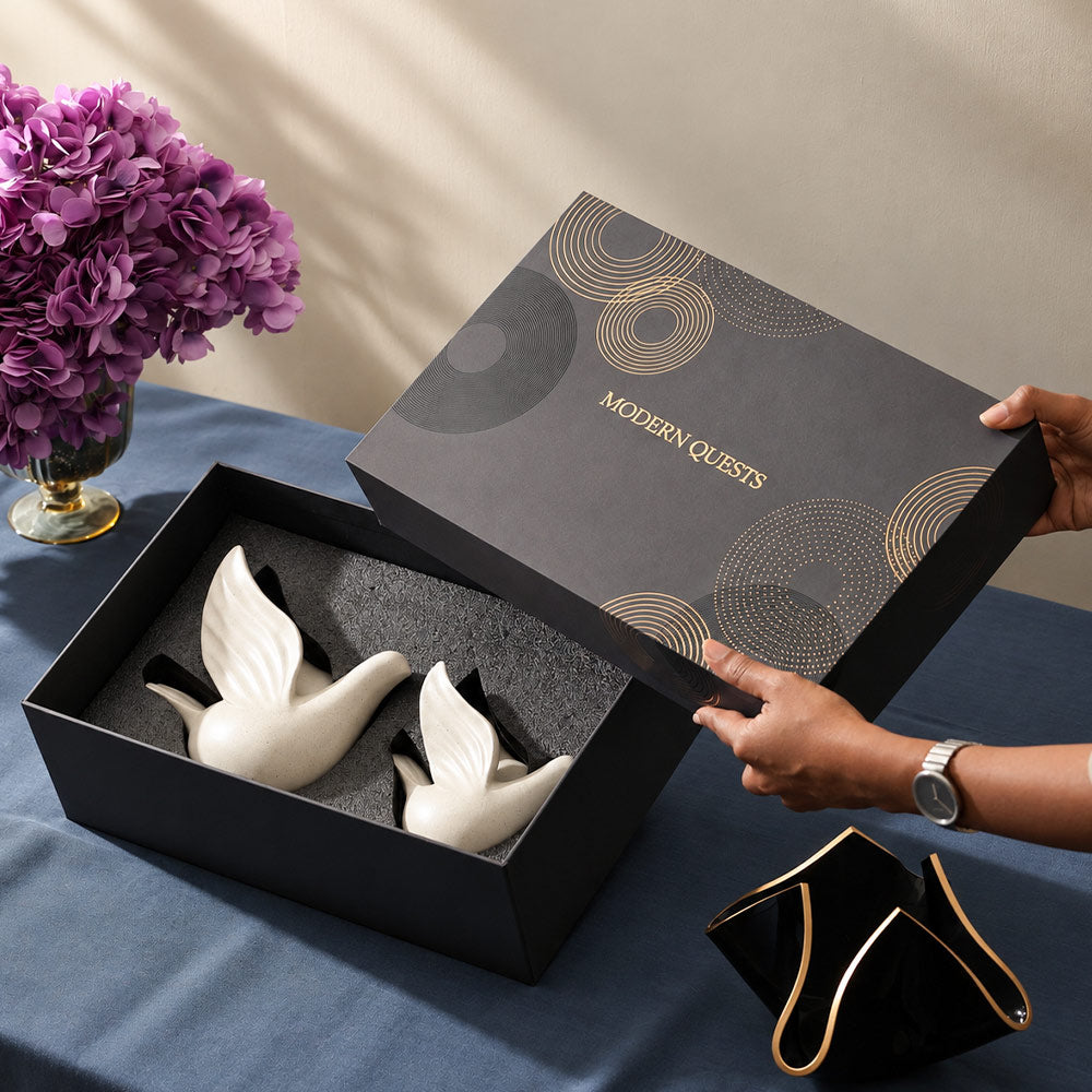Peace Doves, 2 -piece Gift Set - Speckled Grey