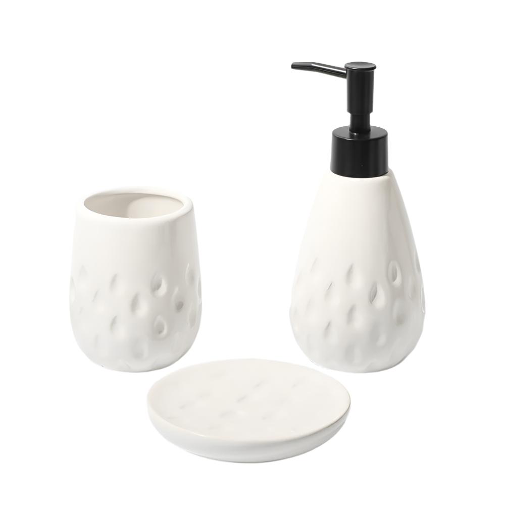 Pear 3-piece Bathroom Set - White