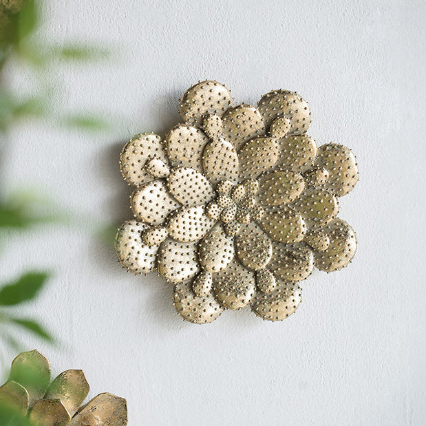 Pear Cacti Wall Accent Large - Gold
