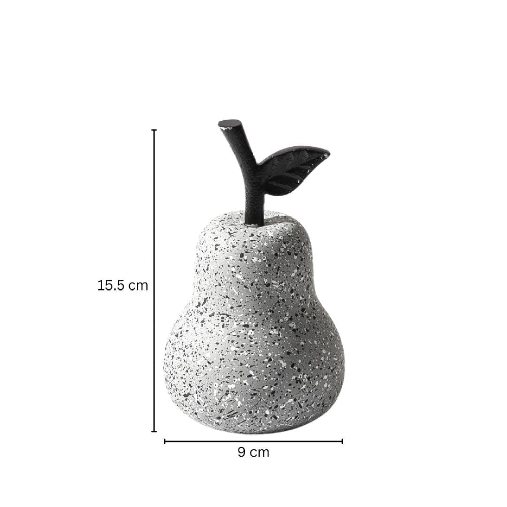Pear Concrete Sculpture - Speckled Grey