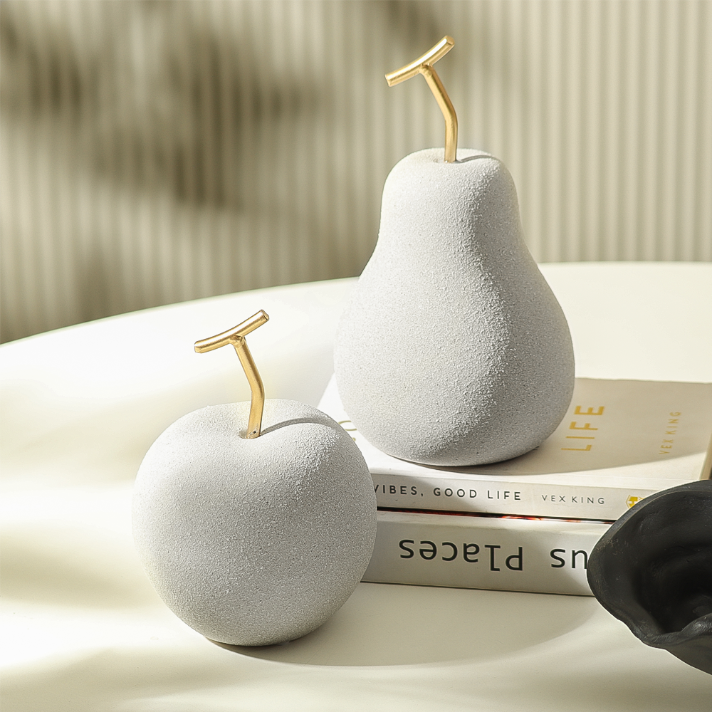 Apple Decorative Accent - Concrete Grey