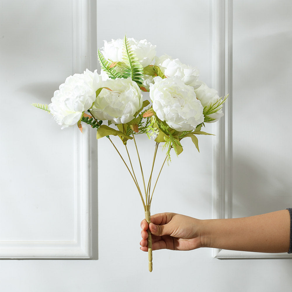 Peonies Faux Stem - White