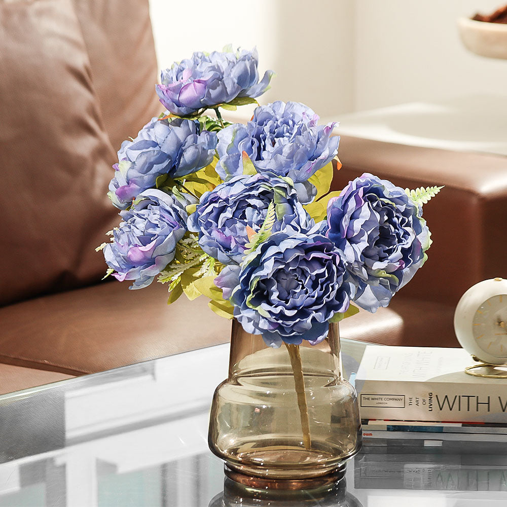 Peonies Faux Stem - Blue Sunset