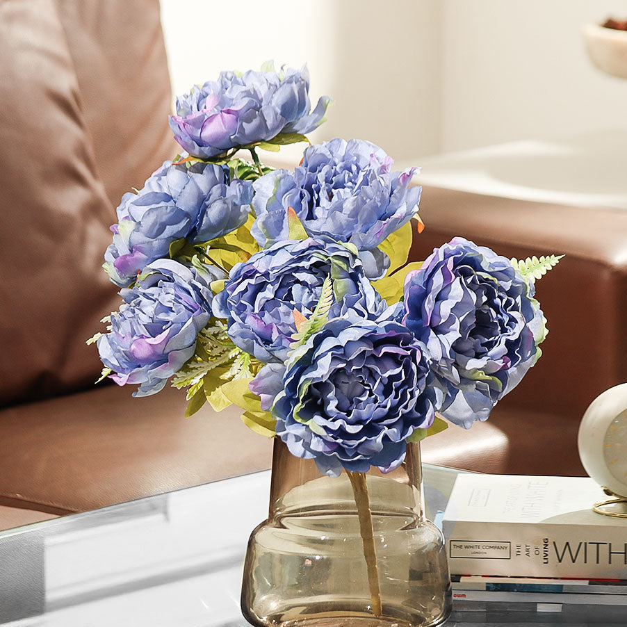 Peonies Faux Stem - Blue Sunset
