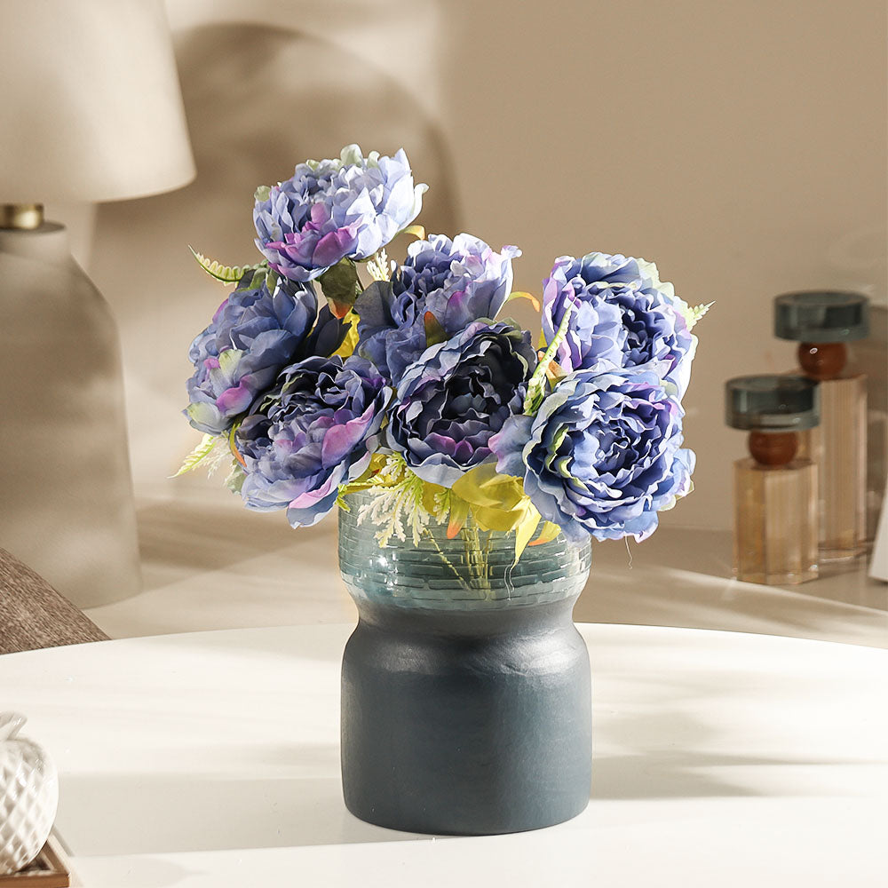 Peonies Faux Stem - Blue Sunset