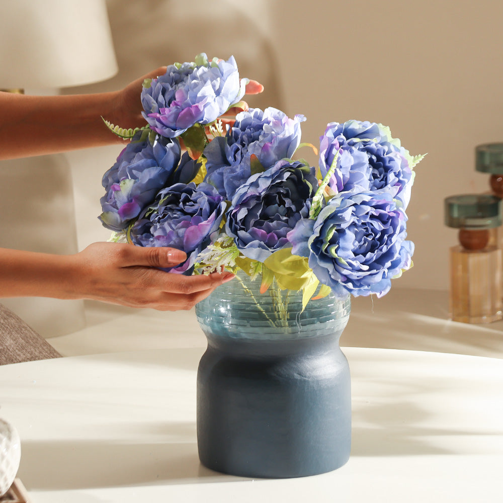Peonies Faux Stem - Blue Sunset