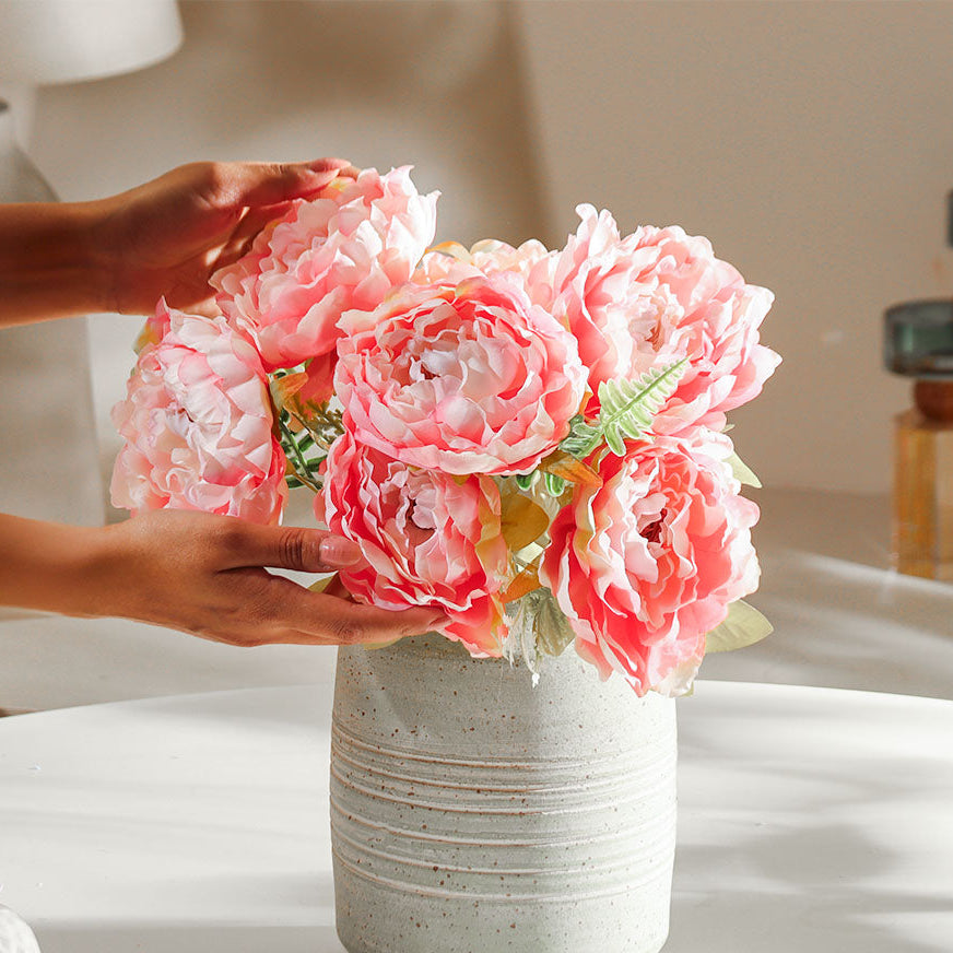 Peonies Faux Stem - Pink Sunrise