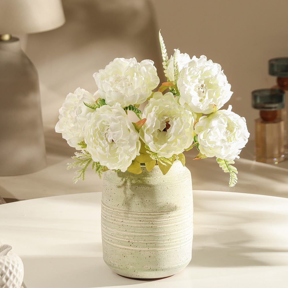 Peonies Faux Stem - White