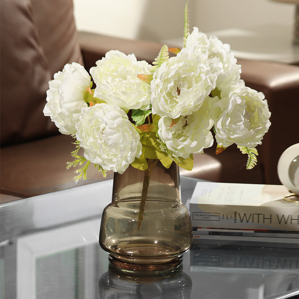 Peonies Faux Stem - White
