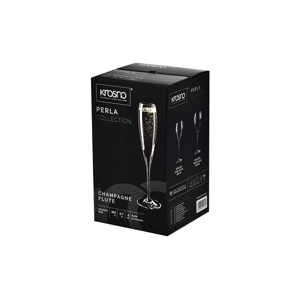 Perla Champagne Flutes 190ml, Set of 4