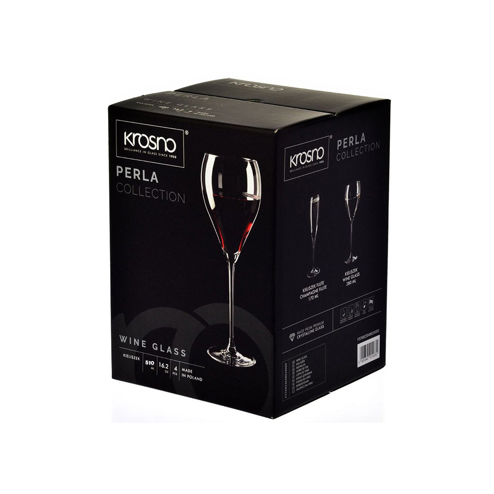 Perla Red Wine Glasses 510ml, Set of 4