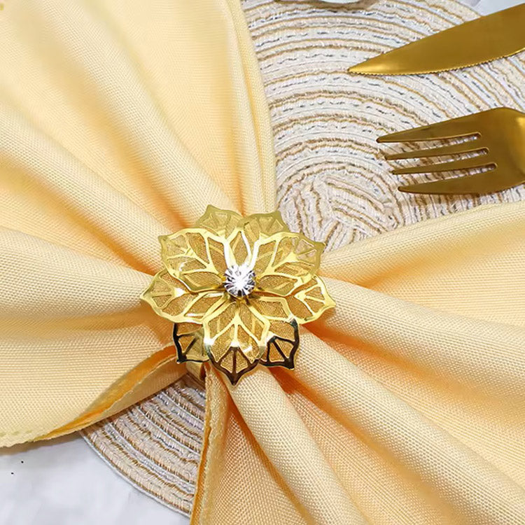 Petals Napkin Rings, Set of 6 - Gold