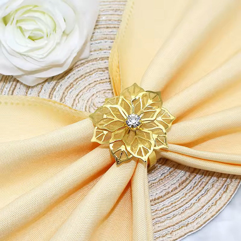 Petals Napkin Rings, Set of 6 - Gold