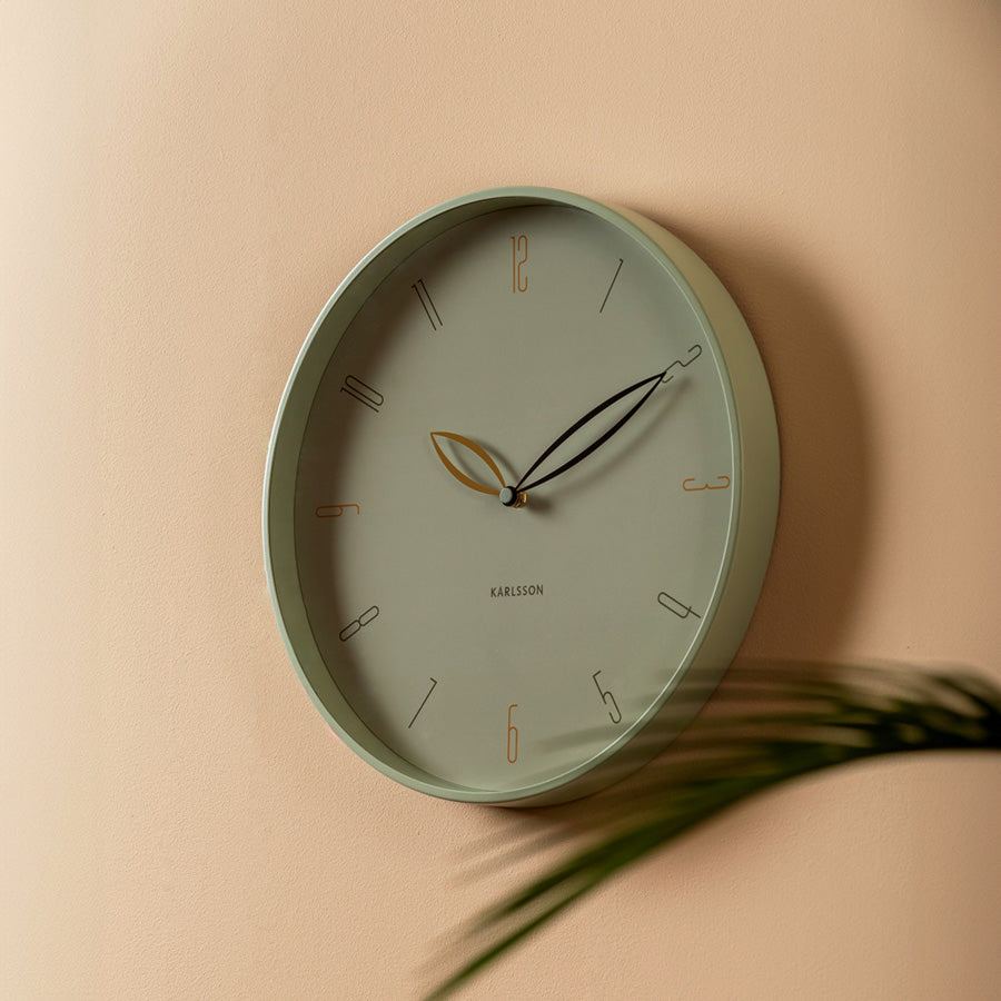 Petals Wall Clock 40cm - Grayed Jade