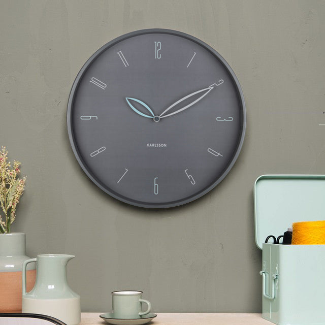 Petals Wall Clock 40cm - Dark Grey