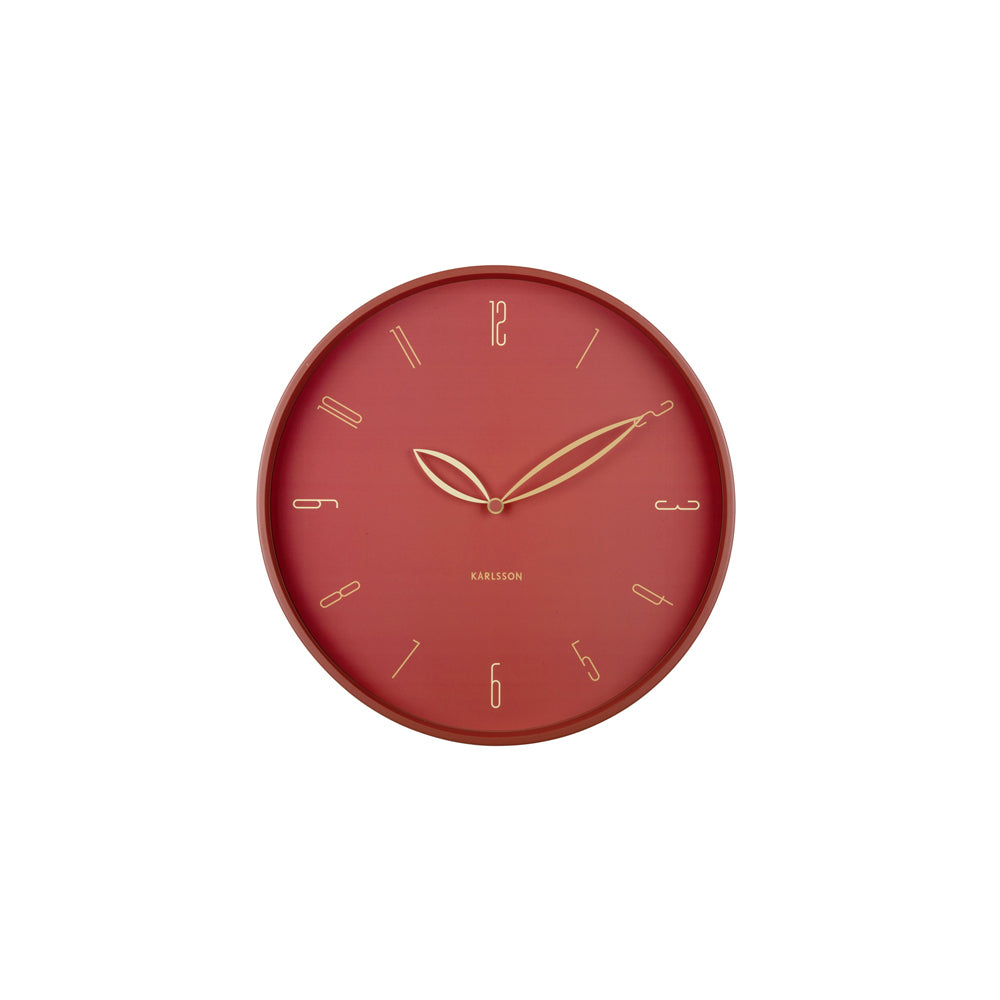Petals Wall Clock 40cm - Red Ochre