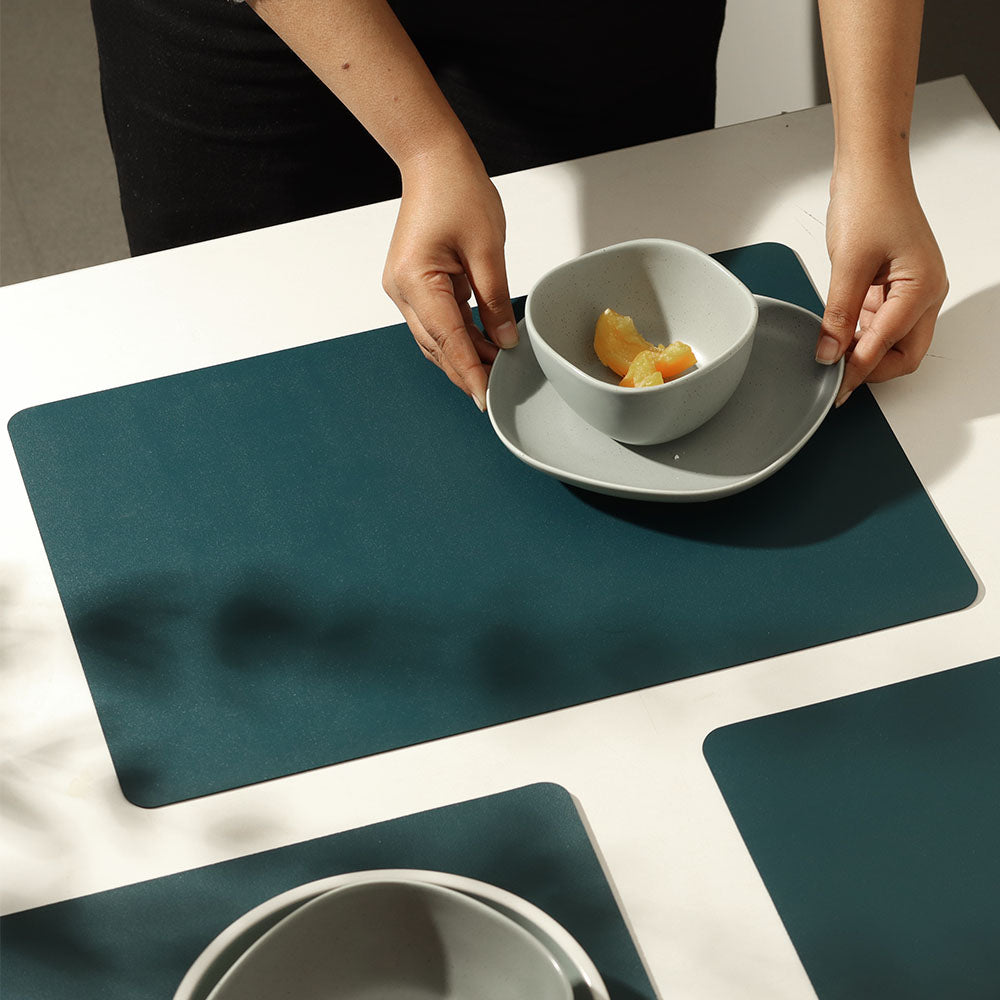 Phylo Rectangular Placemats, Set of 6 - Teal Green