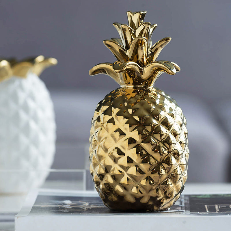 Pineapple Ceramic Accent Large - Gold