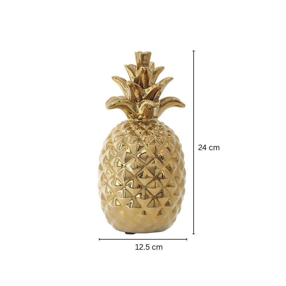 Pineapple Ceramic Sculpture Large - Gold