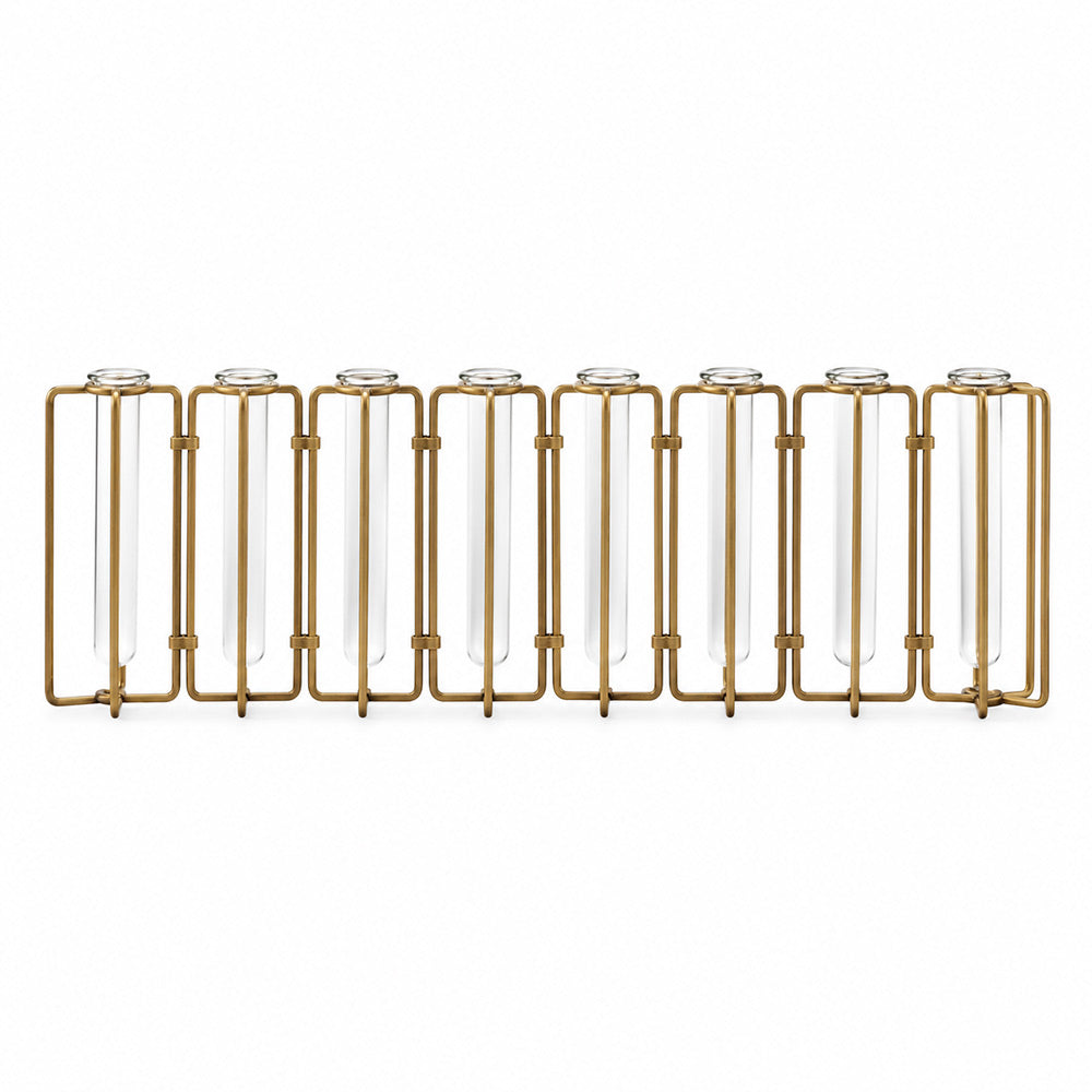 Pippa Connected 9-piece Test Tube Vases - Dull Gold