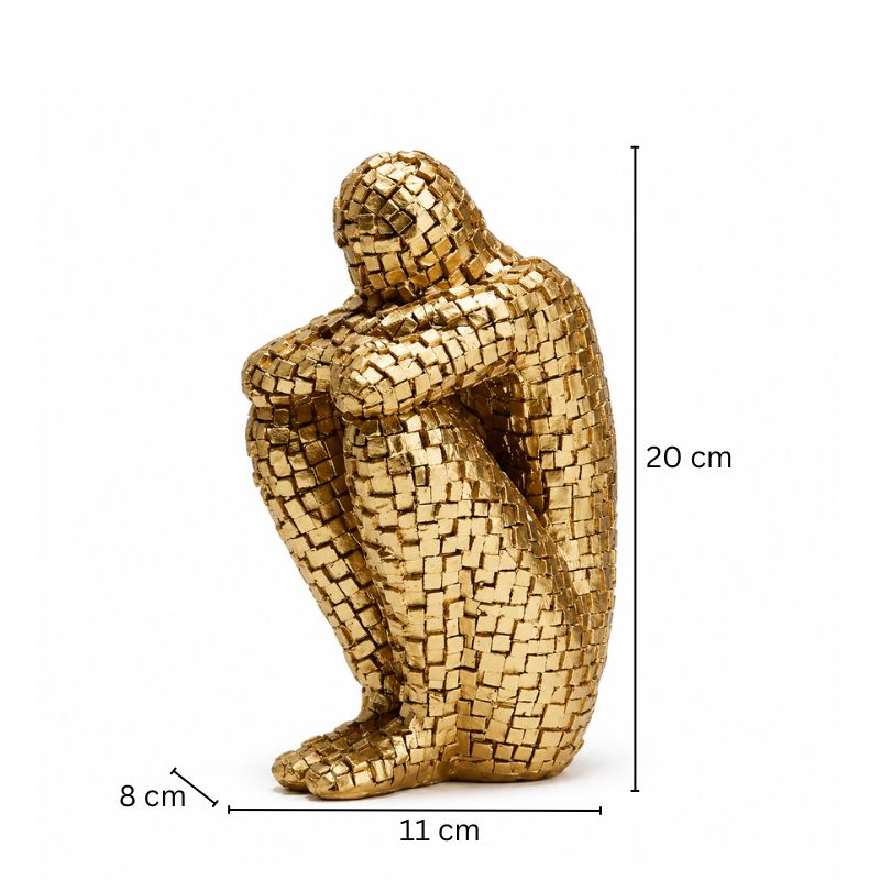Pixel Man Decorative Accent - Gold