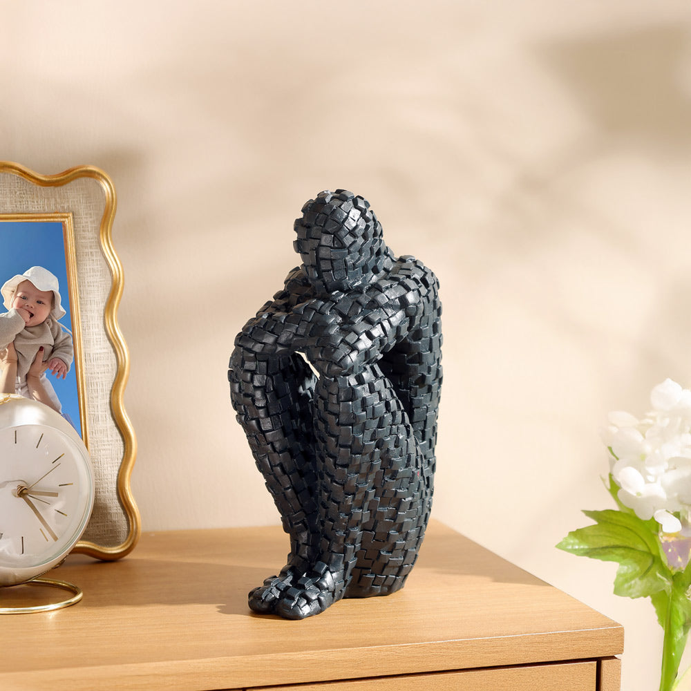 Pixel Man Decorative Accent - Dark Navy