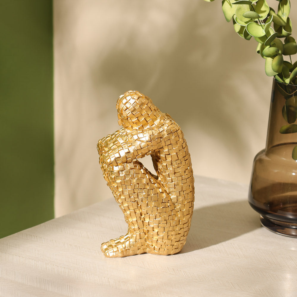 Pixel Man Decorative Accent - Gold