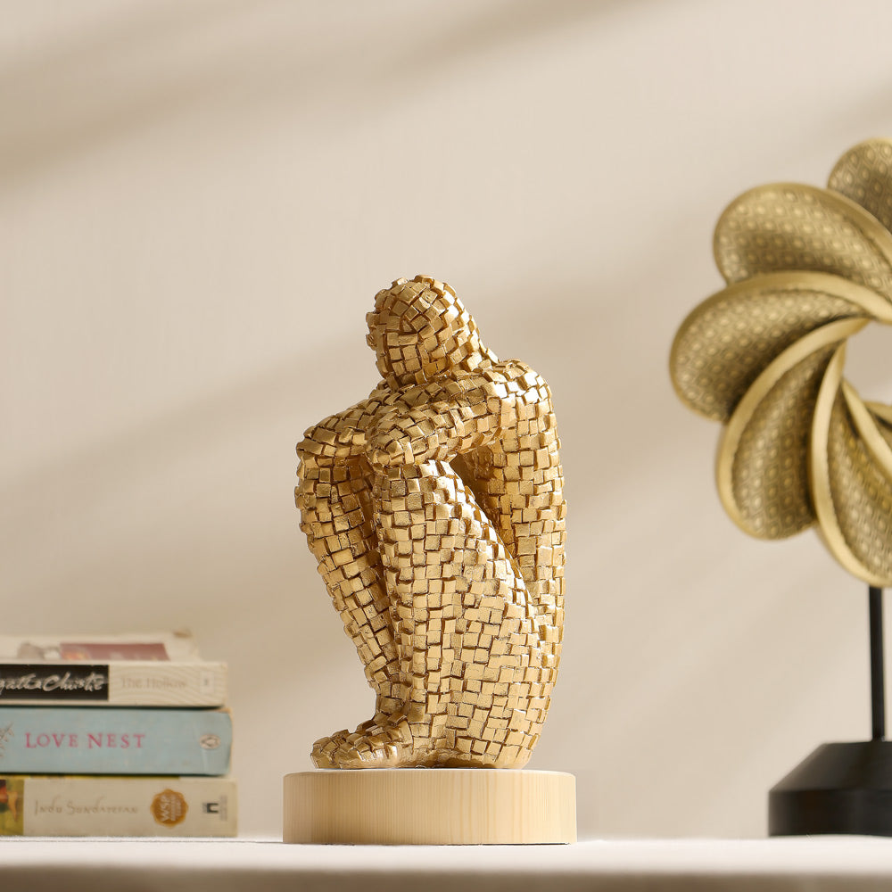 Pixel Man Decorative Accent - Gold