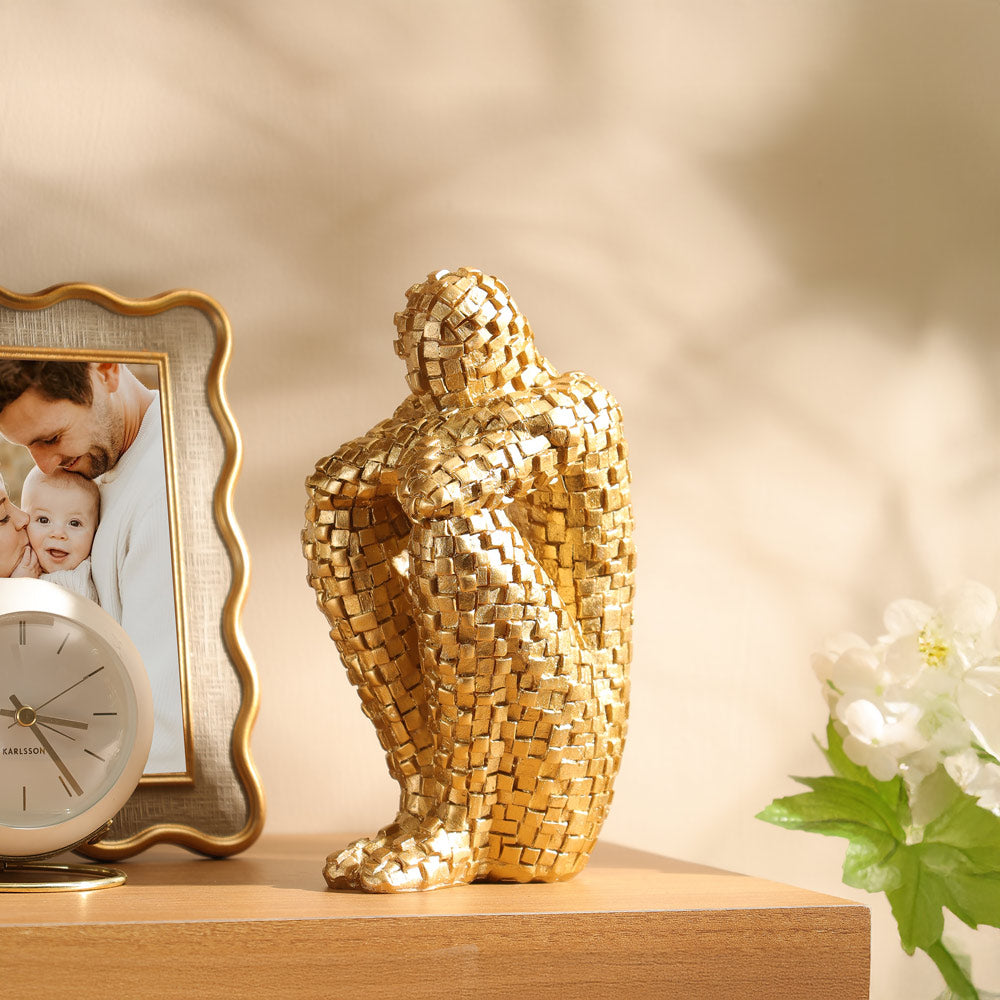 Pixel Man Decorative Accent - Gold