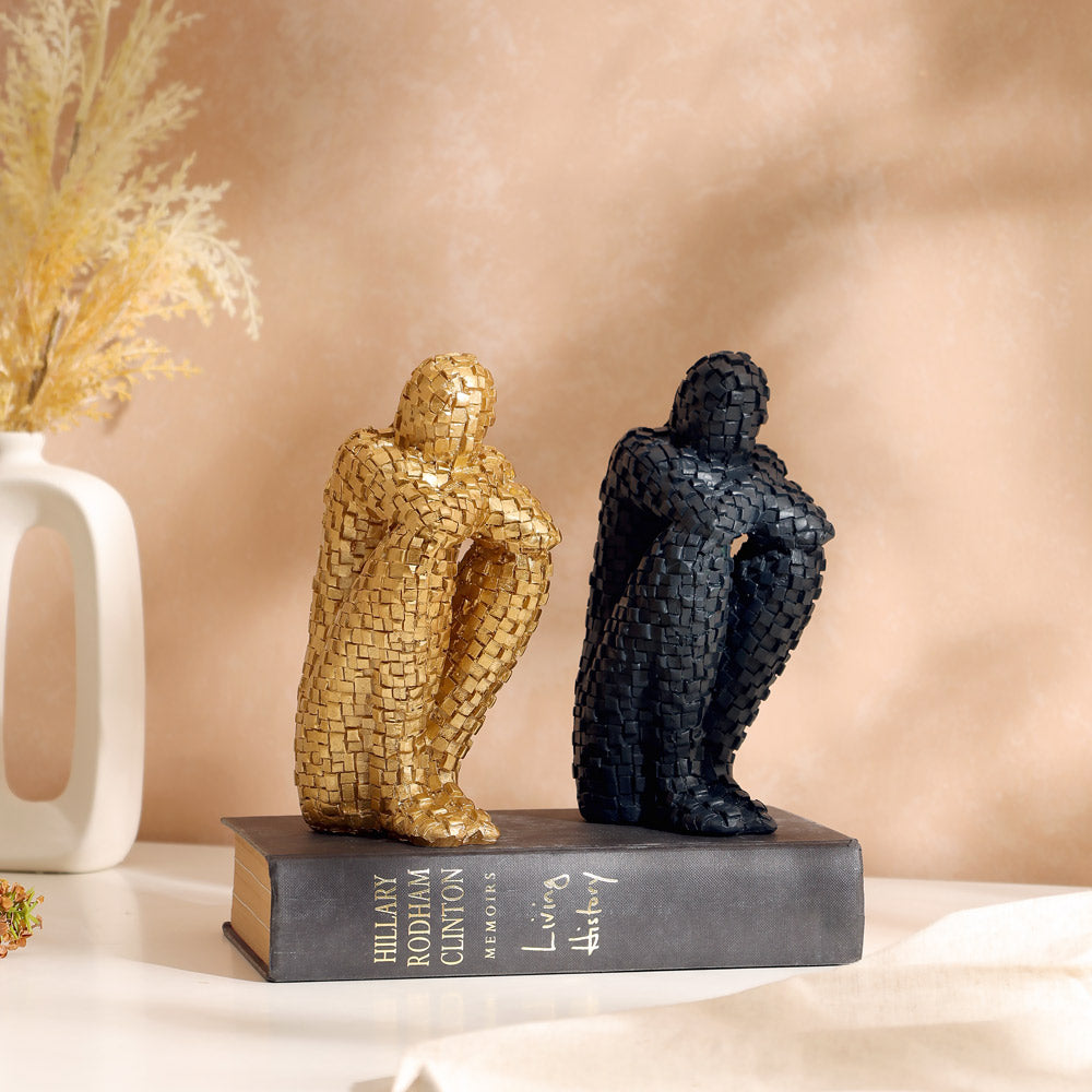 Pixel Man Decorative Accent - Gold
