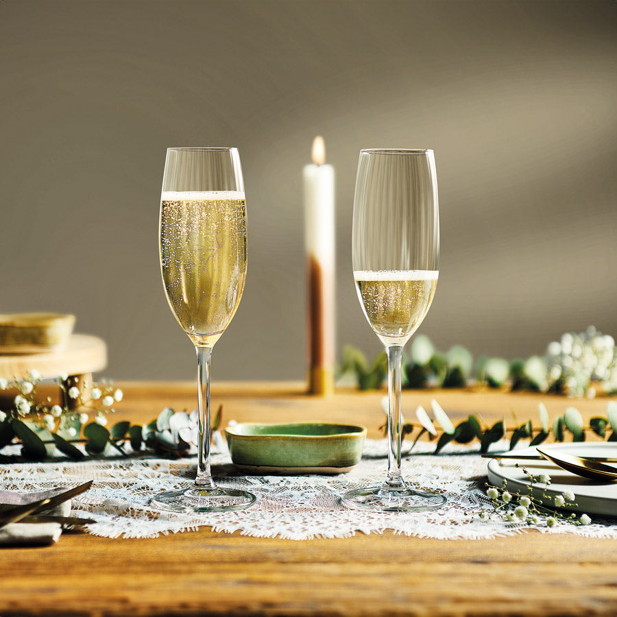 Plisse Champagne Glasses 210ml, Set of 4