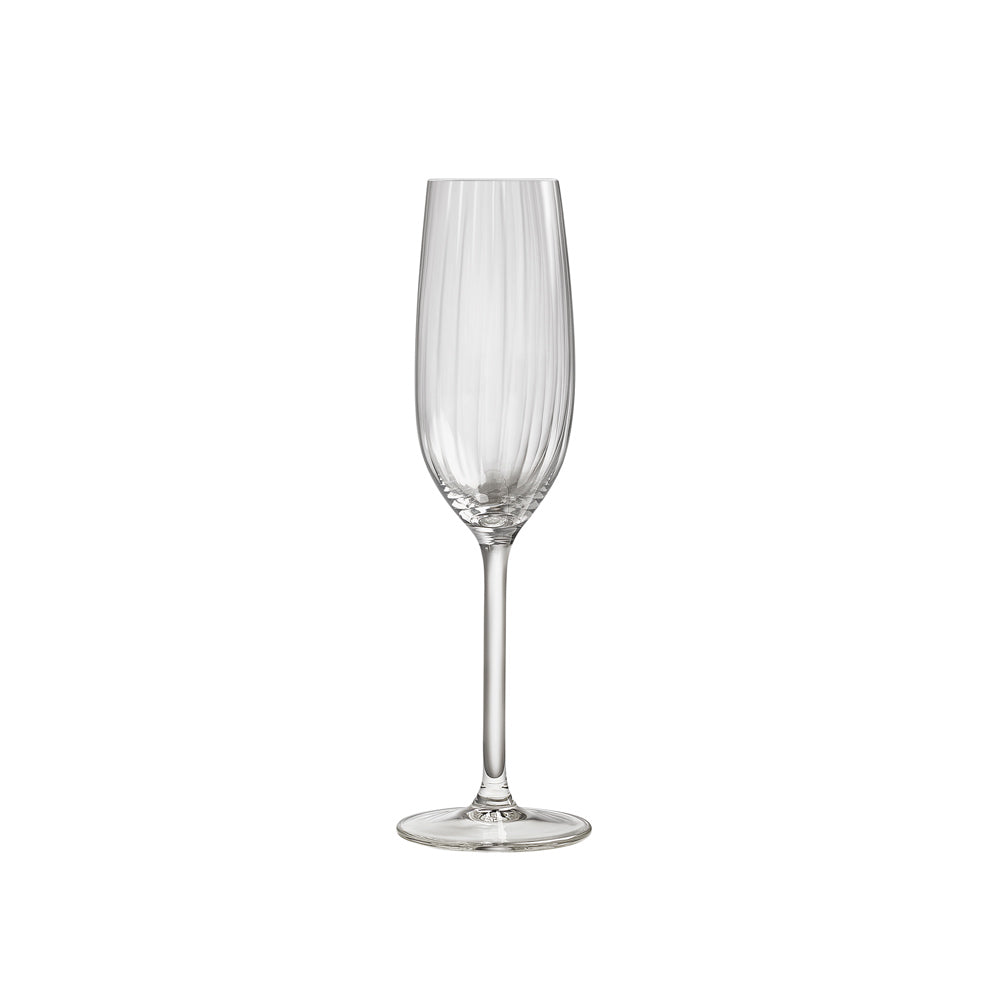 Plisse Champagne Glasses 210ml, Set of 4