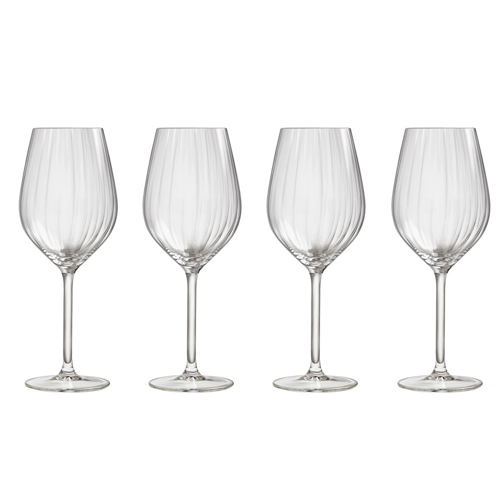 Plisse White Wine Glasses 380ml, Set of 4