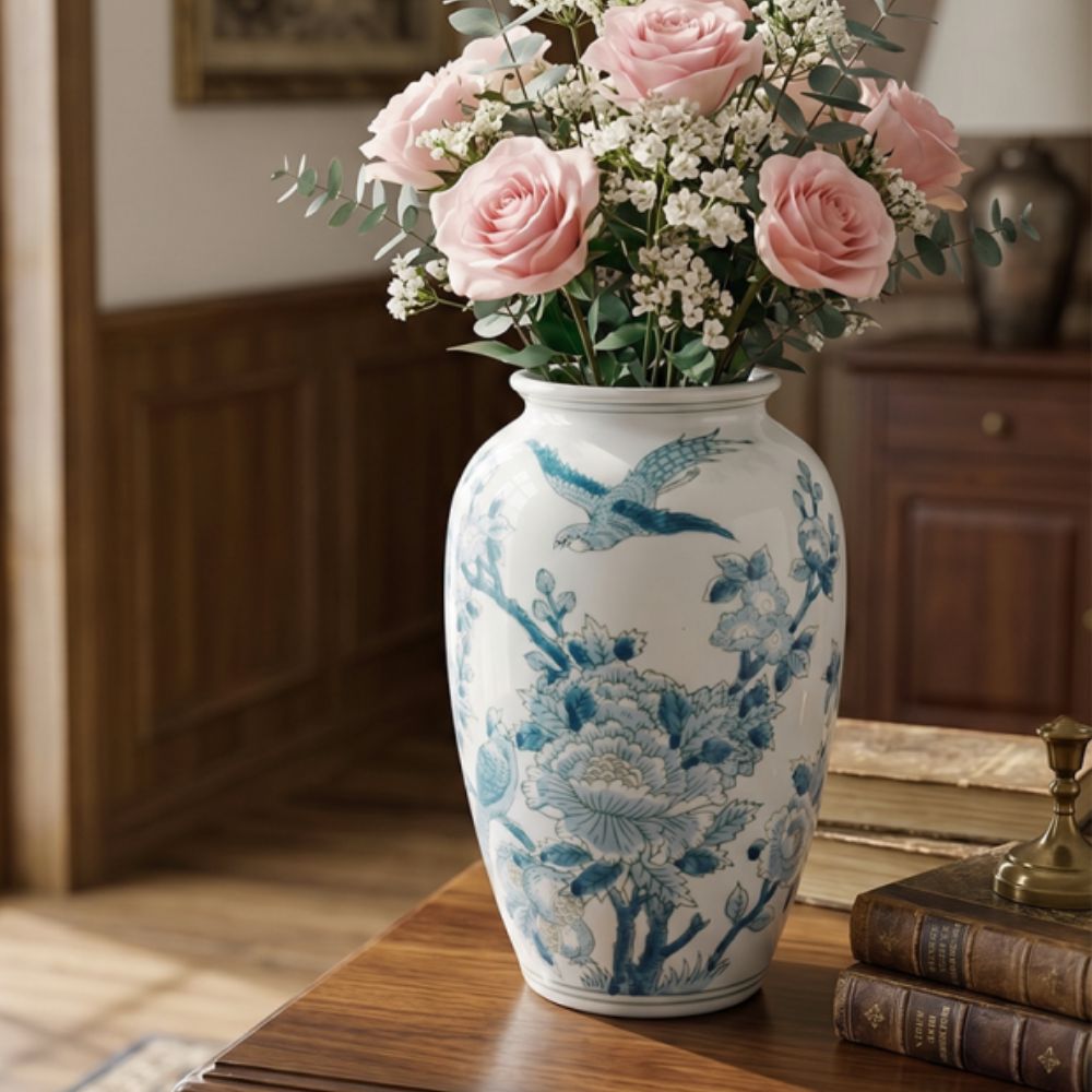 Plum Vase Medium - Blue Pheasant
