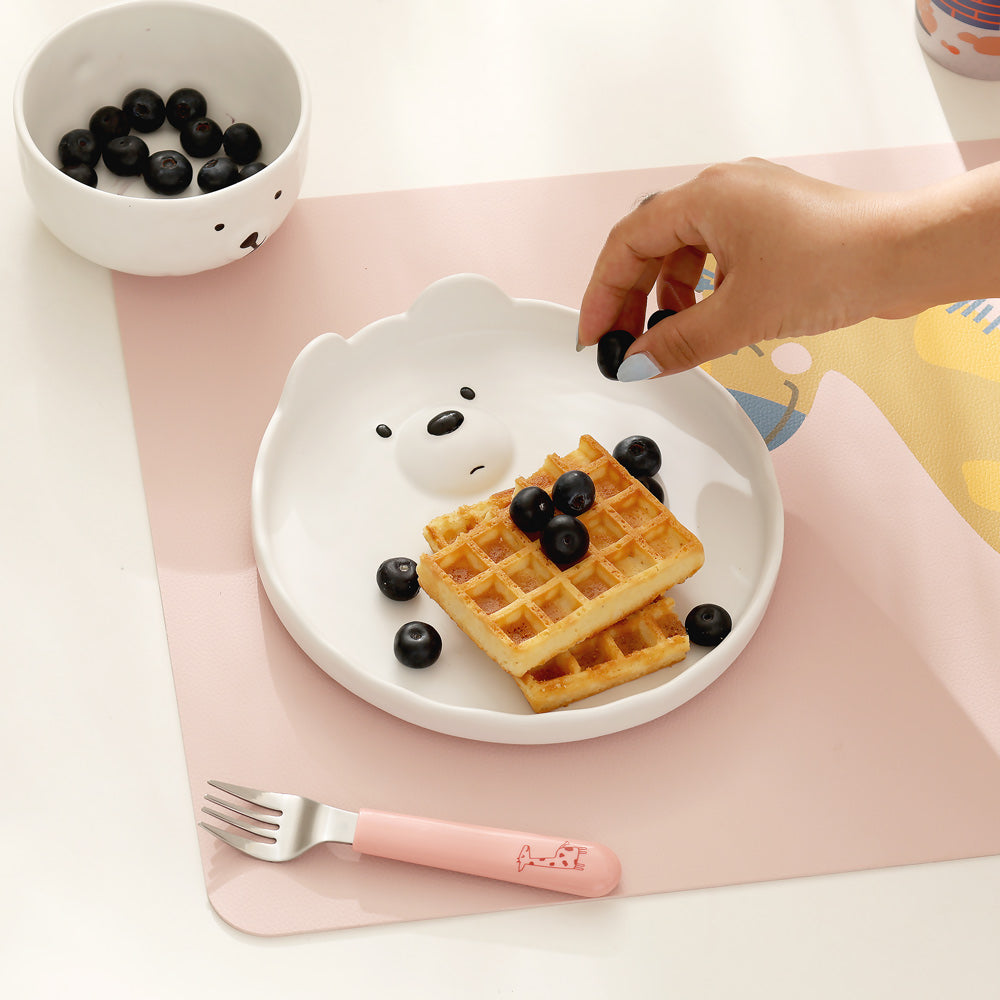 Polar Bear Ceramic Plate - White