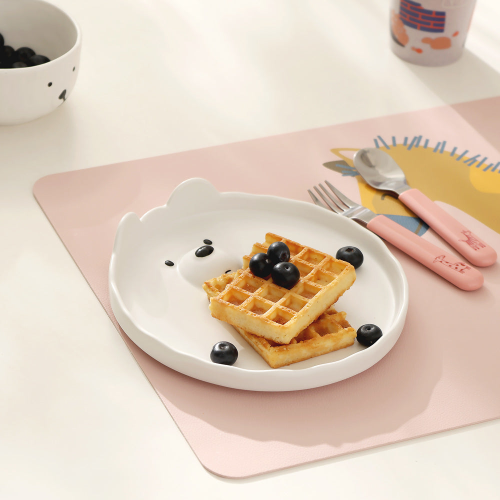 Polar Bear Ceramic Plate - White